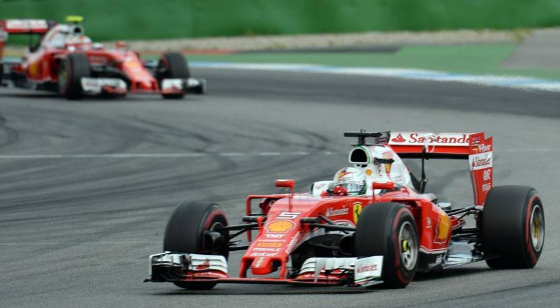 La Ferrari di Sebastian Vettel. Ap